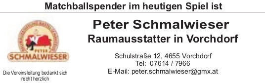 Matchballsponsor Firma Peter Schmalwieser