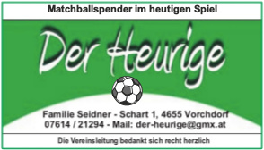Matchballsponsor Familie Seidner "Der Heurige"