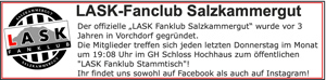 matchballsponsor LASK Fanclub Salzkammergut