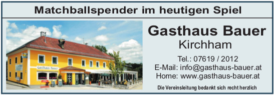 Matchballsponsor Gasthaus Bauer