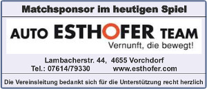 Matchsponsor Autohaus Esthofer